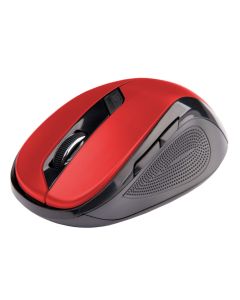 C-TECH myš WLM-02, černo-červená, bezdrátová, 1600DPI, 6 tlačítek, USB nano receiver