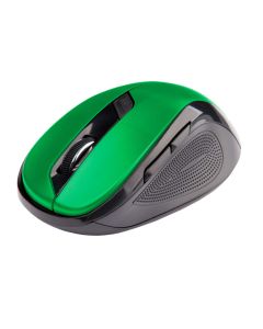 C-TECH myš WLM-02, černo-zelená, bezdrátová, 1600DPI, 6 tlačítek, USB nano receiver