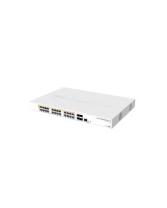 MikroTik Cloud Router Switch CRS328-24P-4S+RM, 800MHz CPU, 512MB, 24xGLAN, 4xSFP+cage, ROS L5, PSU,1U Rackmount