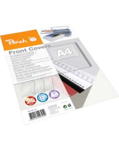 PEACH vazací přední obaly,  A4 0.18mm, průhledné, plast, 25ks