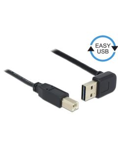 Delock Kabel EASY-USB 2.0 Typ-A samec pravoúhlý nahoru / dolů > USB 2.0 Typ-B samec 1 m