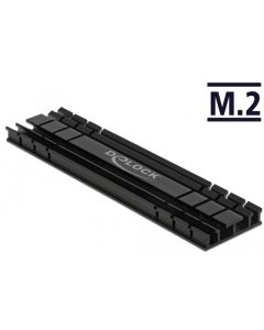 Delock Chladič plochý 100 mm pro modul M.2 černý