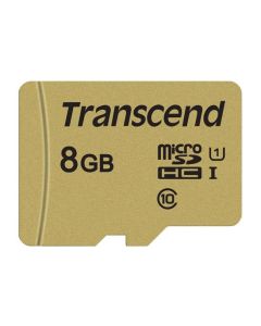 Transcend 8GB microSDHC 500S UHS-I U1 (Class 10) MLC paměťová karta (s adaptérem), 95MB/s R, 25MB/s W