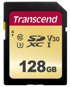 Transcend 128GB SDXC 500S (Class 10) UHS-I U3 V30 MLC paměťová karta, 95 MB/s R, 60 MB/s W