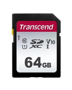 Transcend 64GB SDXC 300S (Class 10) UHS-I U1 V10 paměťová karta, 100MB/s R, 20 MB/s W
