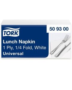 Papírové ubrousky Tork - bílé, 32,5 x 32,5 cm, 500