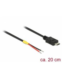Delock Kabel USB 2.0 Micro-B samec > 2 x dráty bez konektoru 20 cm Raspberry Pi