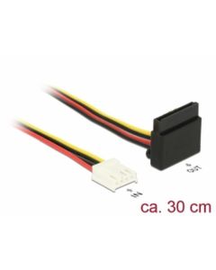 Delock Napájecí kabel Floppy 4 pin samice > SATA 15 pin samice kovová spona 30 cm