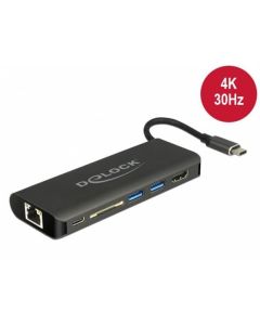 Delock USB Type-C™ 3.1 dokovací stanice HDMI 4K 30 Hz, Gigabit LAN a funkce USB PD