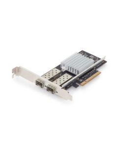 DIGITUS Karta SFP + 10G PCI Express s 2 porty, včetně držáku s nízkým profilem, čipová sada Intel JL82599ES