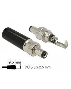 Delock Konektor DC 5,5 x 2,5 mm s délkou 9,5 mm samec