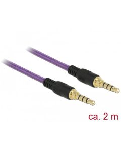 Delock Kabel Stereo Jack 3,5 mm 4 pin samec > samec 2 m fialový
