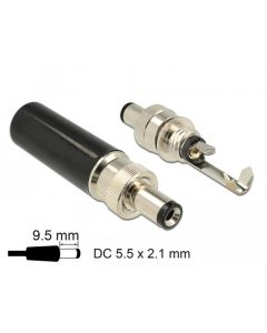 Delock Konektor DC 5,5 x 2,1 mm s délkou 9,5 mm samec
