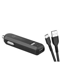 AVACOM CarMAX 2 nabíječka do auta 2x Qualcomm Quick Charge 2.0, černá barva (USB-C kabel)