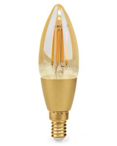 POŠKOZENÝ OBAL - NEDIS Wi-Fi chytrá LED žárovka s vláknem/ E14/ svíčka/ 4,9W/ 230V/ 470lm/ teplá bílá/ 1800 - 3000K/ stmívatel...