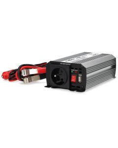 NEDIS měnič napětí/ modifikovaná sinusoida/ 12 V DC/230 V AC 50 Hz/ 300 W (600 W špička)/ USB-A/ 1x zásuvka type E