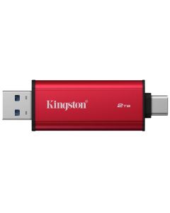 KINGSTON Dual Portable SSD 2TB SSD / externí SSD / USB type A + C / USB 3.2 Gen 2x2 / černo-červený