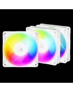 ARCTIC P12 Pro Reverse A-RGB (White) - 120mm White Color Case Fan with A-RGB - Reverse Impeller Desi