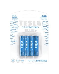 TESLA BLUE+ Zinc Carbon baterie AAA (R03, mikrotužková, blister) 4 ks