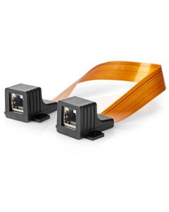 NEDIS Cat 5e UTP kabel/ RJ45 zásuvka - RJ45 zásuvka/ na okenní rámy/ vnitřní a venkovní/ plochý/ nylon/ černý/ box/ 30cm