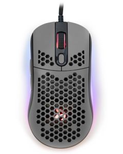 AROZZI herní myš FAVO Ultra Light Black-Grey/ drátová/ 16.000 dpi/ USB/ 7 tlačítek/ RGB/ černošedá