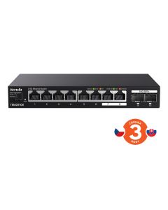 Tenda TEM2010X - Multi-gigabit switch, 8x 2.5G RJ45 + 2x 10G SFP+ port, MAC 16K, ochrana 6kV