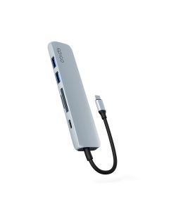 Epico 6v1 hliníkový USB-C 8K hub - modrá