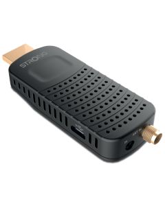 STRONG DVB-T/T2 tuner HDMI stick SRT 84/ Full HD/ H.265/HEVC/ externí anténa/ EPG/ PVR/ HDMI/ USB/ micro USB/ IR/ černý