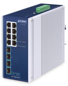 Planet IGS-1000-8T4X průmyslový L2 switch, 8x1Gb, 4x10Gb SFP+, -40~75°C, 9-48VDC, IP30, fanless