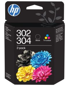 HP 302/304  tri-color/černá inkoustová kazeta, B82L1AE originál, 2-pack