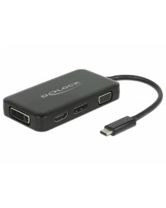 Delock Adaptér USB Type-C™ Stecker > VGA / HDMI / DVI / DisplayPort samice černý