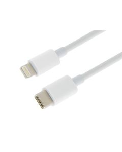 Datový a nabíjecí kabel USB Type-C - Lightning, 100cm, bílá