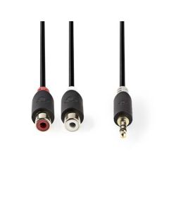 Nedis CABW22250AT02 - Stereofonní Audio Kabel | 3,5mm Zástrčka - 2x RCA Zásuvka | 0,2 m | Antracit