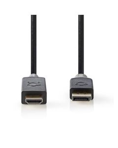 Nedis CCBW37100AT20 - DisplayPort – HDMI Kabel | DisplayPort Zástrčka - Konektor HDMI™ | 2 m | Antracit