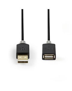 Nedis CCBW60010AT20 - USB 2.0 kabel | A Zástrčka - A Zásuvka | 2 m | Antracit