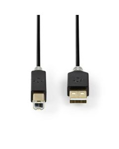 Nedis CCBW60100AT30 - USB 2.0 kabel | A Zástrčka - B Zástrčka | 3 m | Antracit