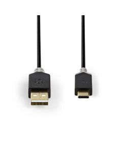 Nedis CCBW60600AT10 - USB 2.0 kabel | Typ-C Zástrčka - A Zástrčka | 1 m | Antracit
