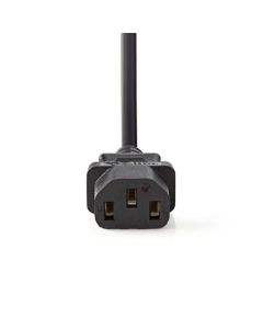 Nedis CEBW10000BK20 - Napájecí Kabel | Úhlová zástrčka Schuko - C13 (IEC-230-C13) | 2 m | Černá barva