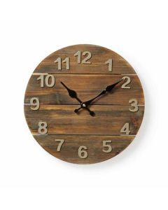 Nedis CLWA002WD30 - Kulaté Nástěnné Hodiny | Průměr 30 cm | Dřevěné