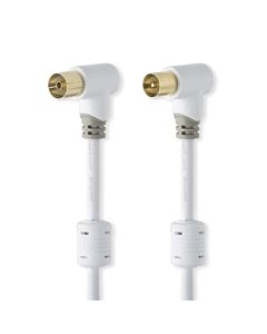Nedis CSBW40010WT20 - Koaxiální Kabel 100 dB | IEC (Koaxiální) Úhlová Zástrčka - IEC (Koaxiální) Úhlová Zástrčka | 2 m | Bílá barv