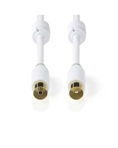 Nedis CSBW40015WT20 - Koaxiální Kabel 100 dB | IEC (Koaxiální) Zástrčka - IEC (Koaxiální) Zástrčka | 2 m | Bílá barva