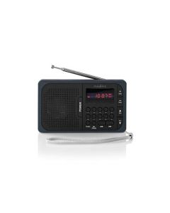 Nedis RDFM2100GY - FM Rádio | 3,6 W | Port USB a Slot na microSD kartu | Černá / Šedá