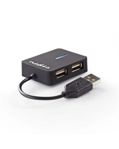 Nedis UHUBU2410BK - Rozbočovač USB | 4 porty | USB 2.0 | Cestovní Velikost