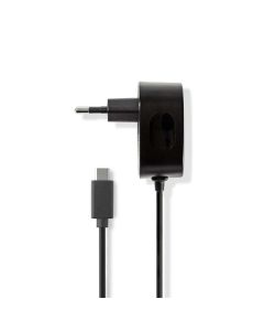 Nedis WCHAC300ABK - Síťová nabíječka | 3,0 A | Pevný kabel | USB-C| Černá barva