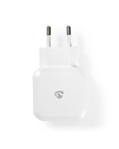 Nedis WCHAU484AWT - Síťová nabíječka | 4.8 A | 2 výstupy | USB-A | Bílá barva