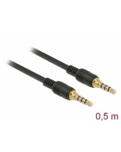 Delock Kabel Stereo Jack 3,5 mm 4 pin samec > samec 0,5 m černý