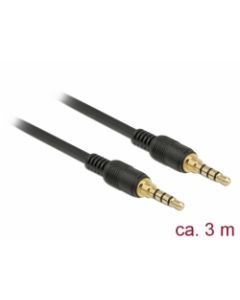 Delock Kabel Stereo Jack 3,5 mm 4 pin samec > samec 3 m černý