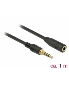 Delock Stereo Jack prodlužovací kabel 3,5 mm 4 pin samec na samici 1 m černý