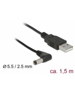 Delock USB Power Cable to DC 5.5 x 2.5 mm male 90° 1.5 m