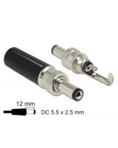 Delock Konektor DC 5,5 x 2,5 mm s délkou 12,0 mm samec